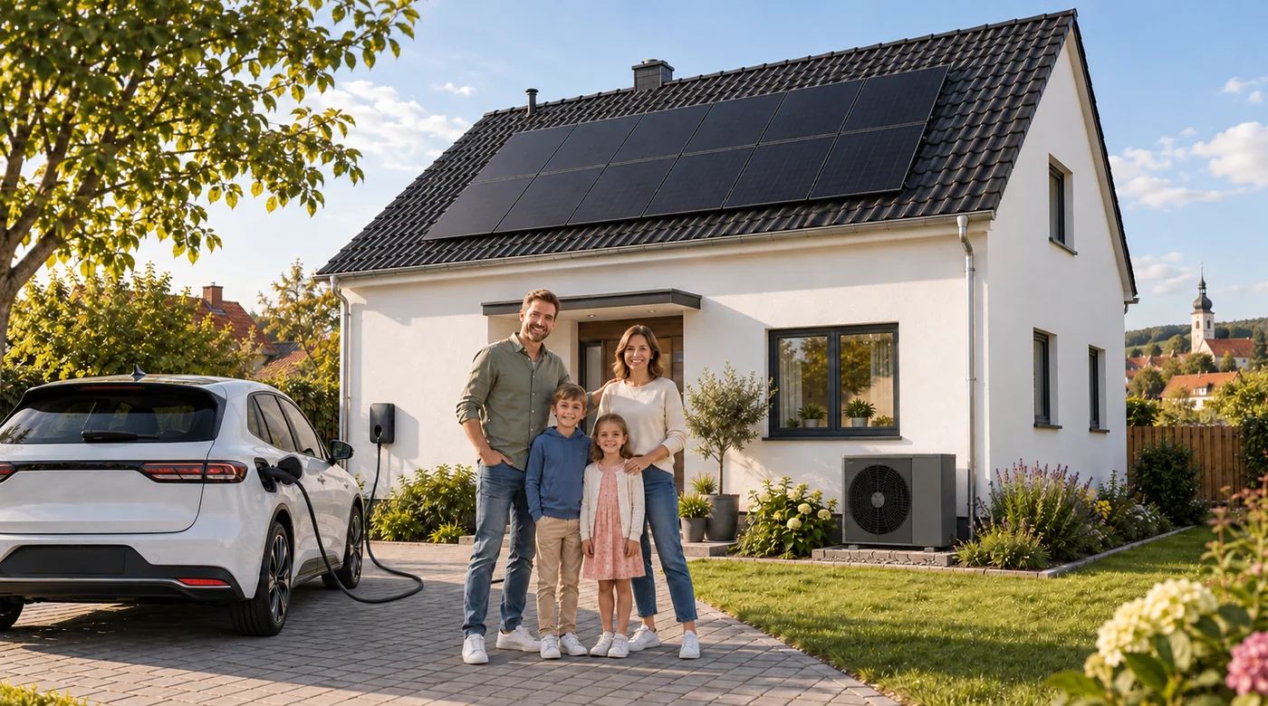 Saniertes Haus mit Photovoltaik, Wärmepumpe und Wallbox